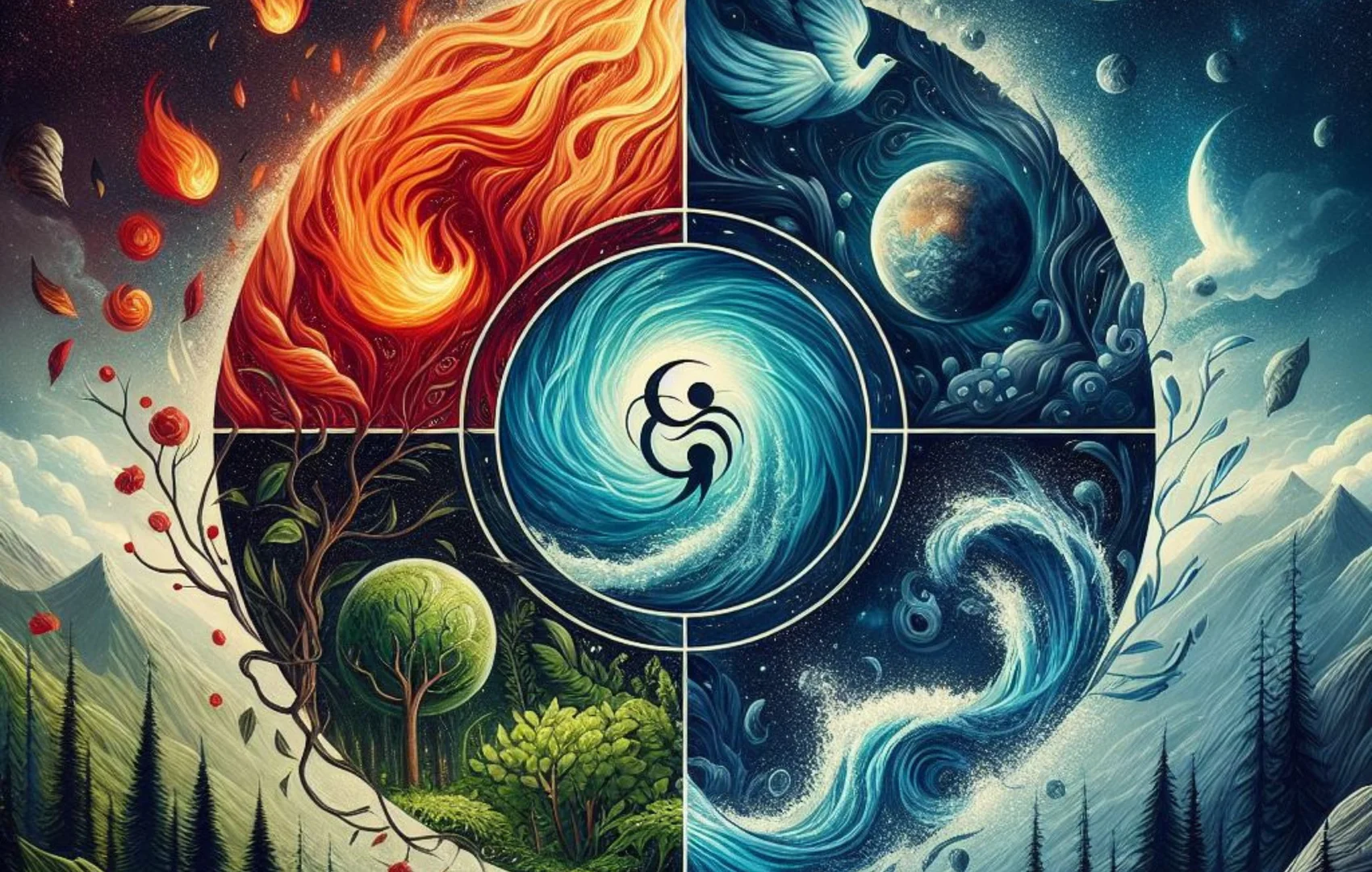 Os 4 Elementos da Natureza na Umbanda 5 Elementos da Natureza na Umbanda - Representação artística