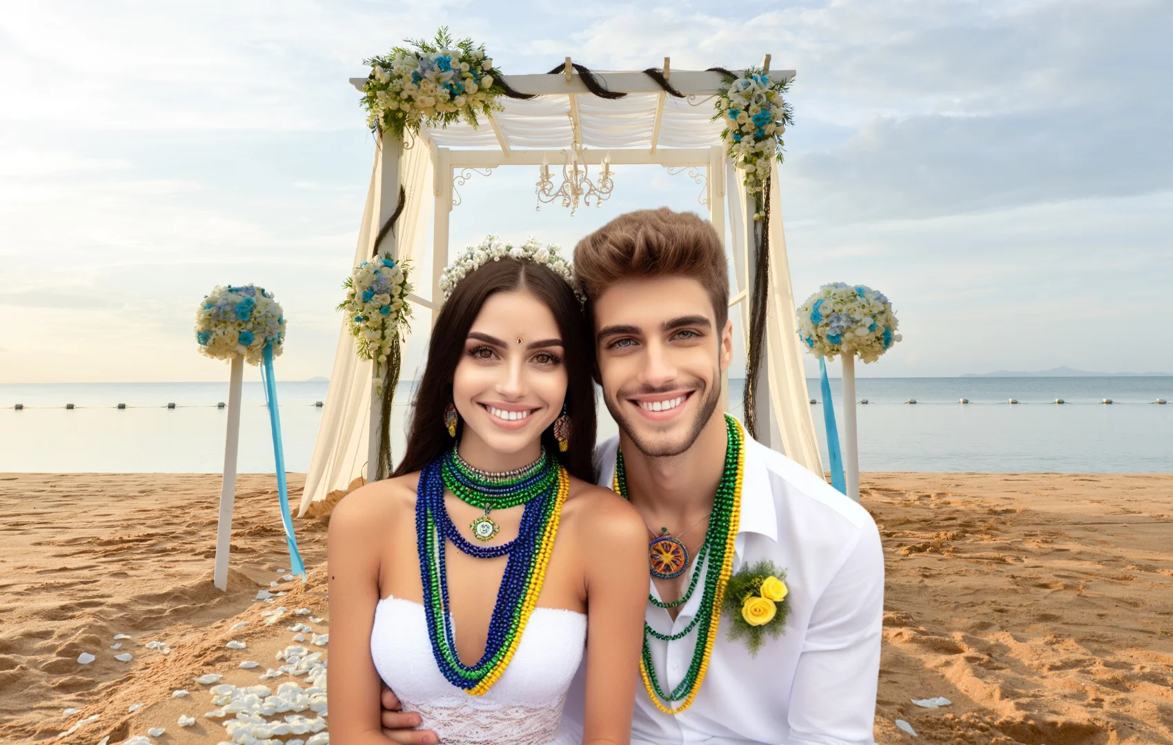 Casamento na Umbanda na Praia - Representação artística
